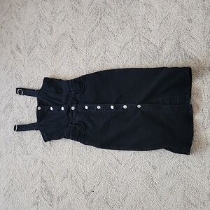Zara Stretch Denim Black Overall Dress